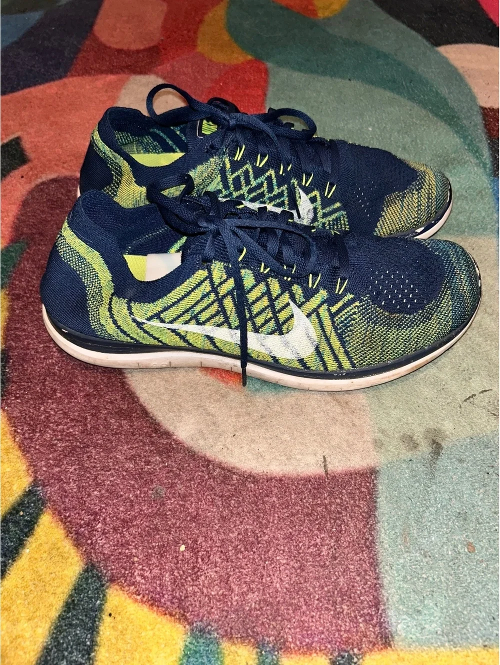 Nike Men's Running Sneakers Blue and Green Size 9